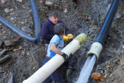 Heyelanın Zarar Verdiği Su Hatları Yenilendi