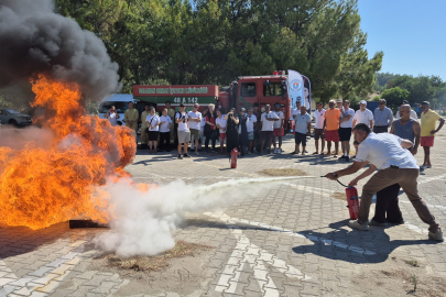 Muğla'da Kum Zambaklarıyla Ünlü SARÇED Plajı'nda Yangın Tatbikatı Yapıldı