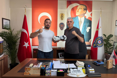 Avrupa ve Dünya Şampiyonu Kubilay Alcu’dan Seydikemer Emniyet Müdürü Beder’e Ziyaret